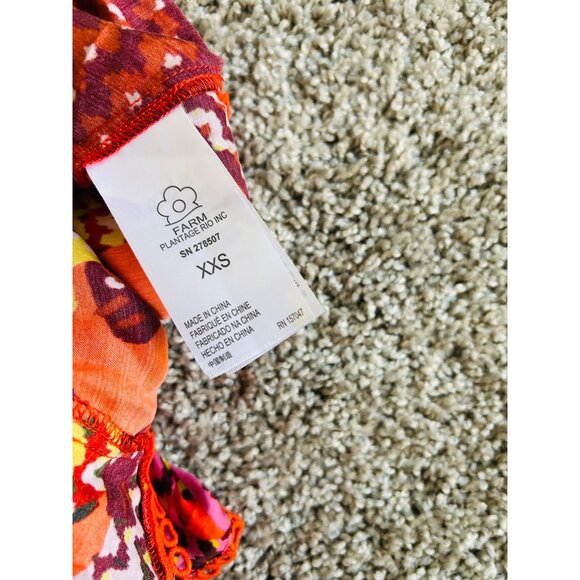 Farm Rio For Anthropologie Sz XXS Multicolor Patchwork Slip Dress Boho Chic Midi - Picture 12 of 14